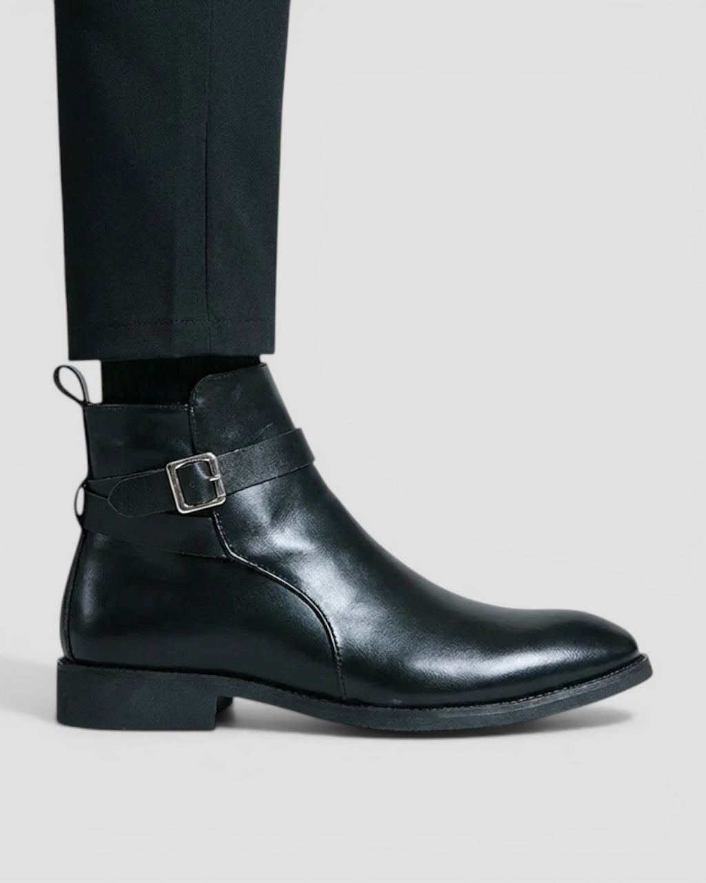 Herre Ankelstøvler i Splitlæder med Lynlås og Vandtæt Design