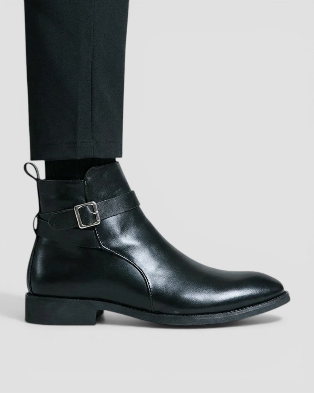 Herre Ankelstøvler i Splitlæder med Lynlås og Vandtæt Design