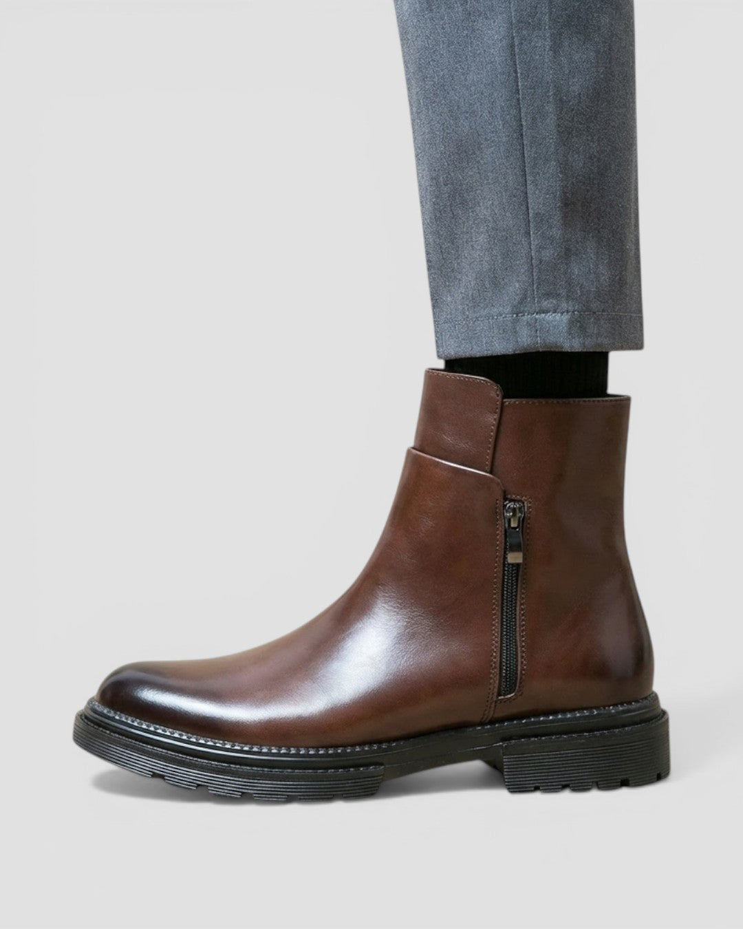Herre Chelsea Støvler i Splitlæder Komfort Business Casual