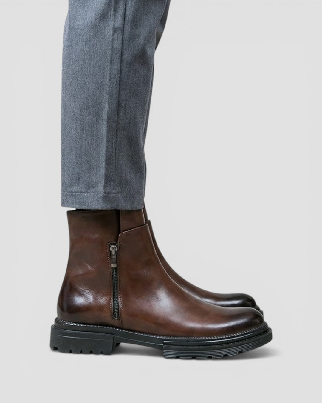 Herre Chelsea Støvler i Splitlæder Komfort Business Casual