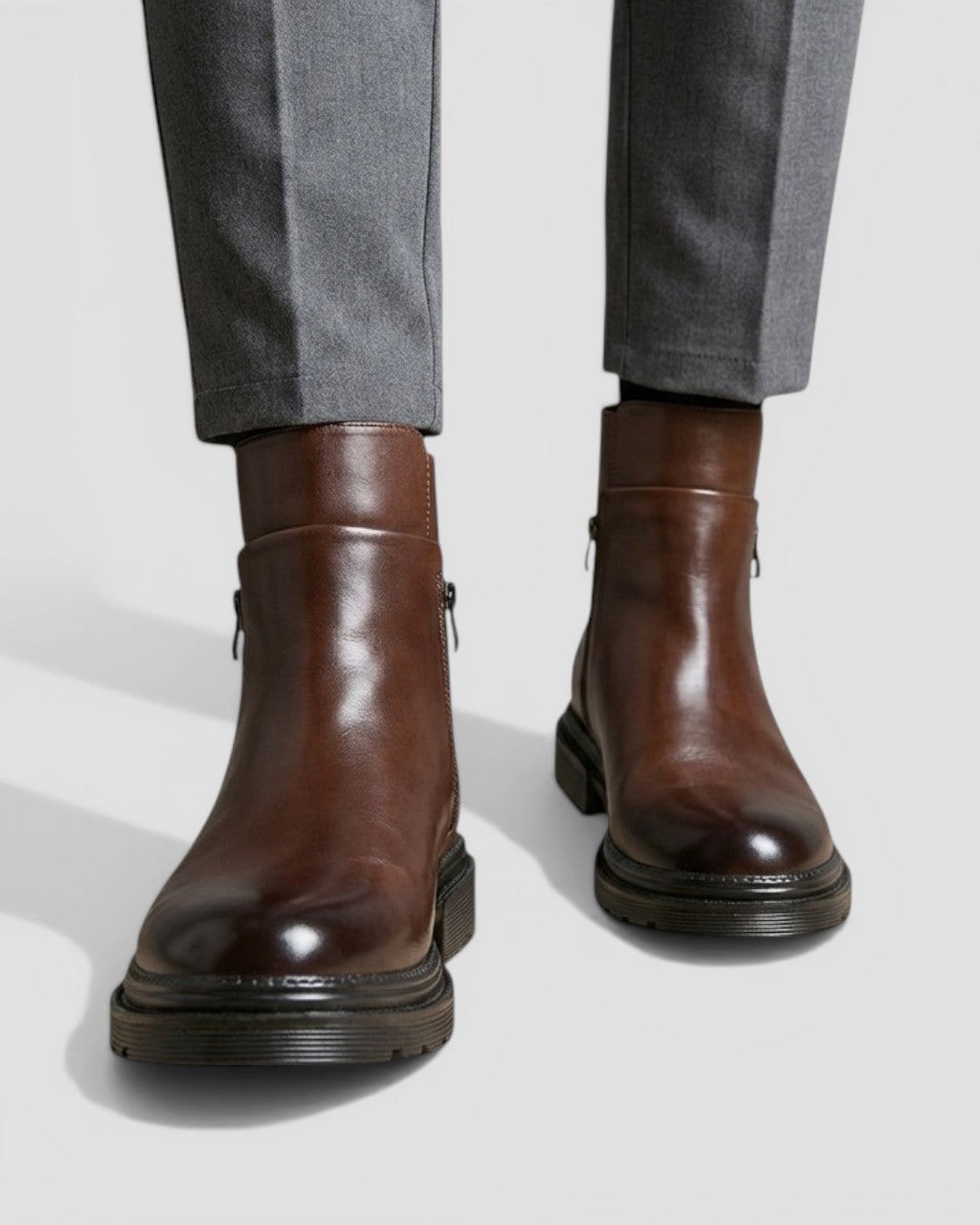 Herre Chelsea Støvler i Splitlæder Komfort Business Casual