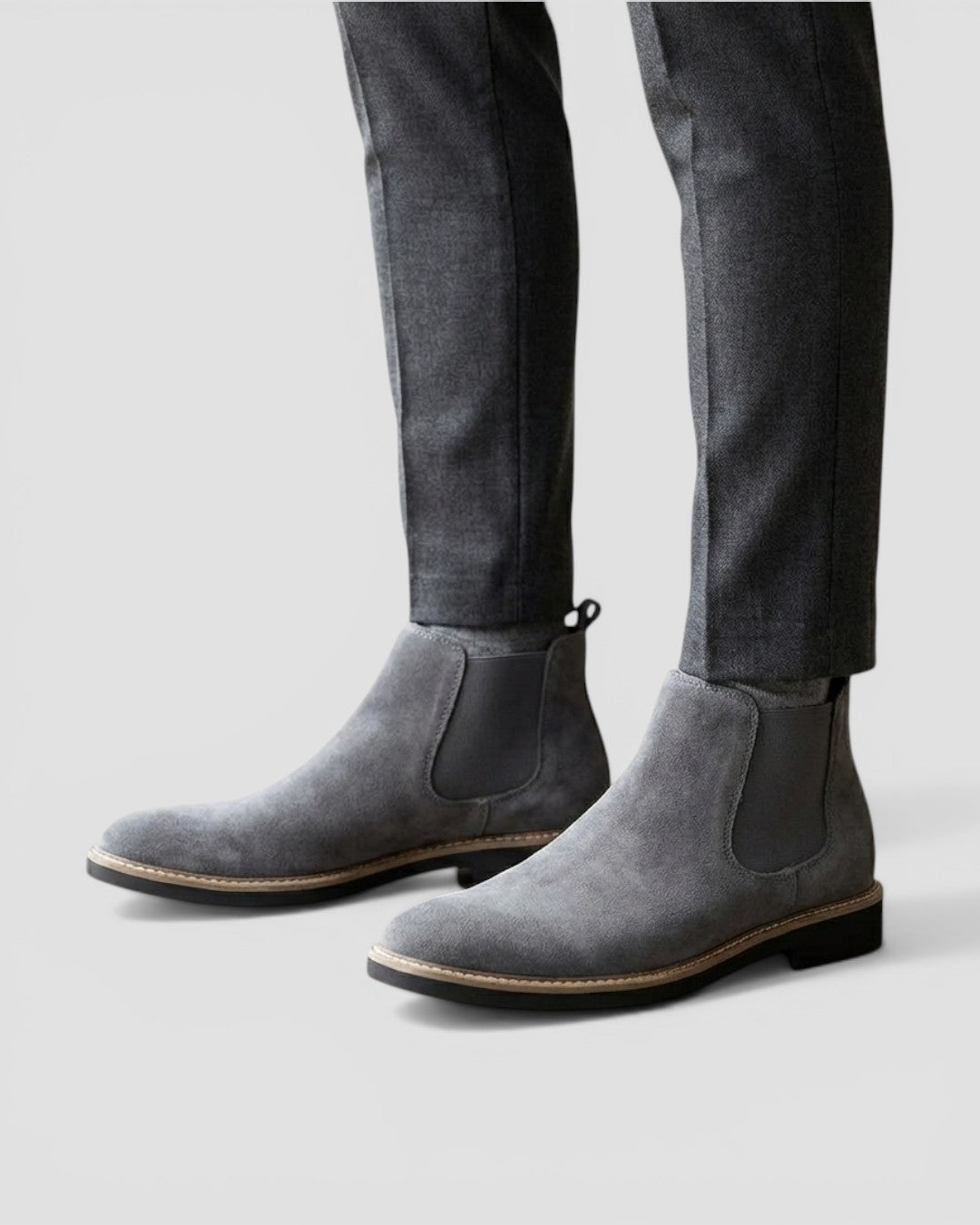 Herre Chelsea Ankelstøvler i Kunst Ruskind til Vinter Slip On