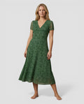 Jensen og Madsen | Dame Let Sommer Midi Kjole Åndbar Kort Ærmet