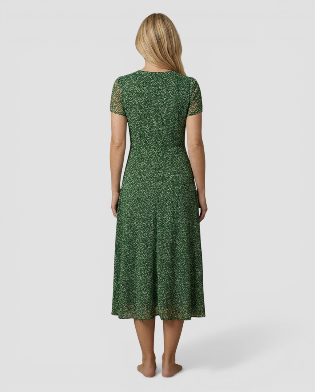 Jensen og Madsen | Dame Let Sommer Midi Kjole Åndbar Kort Ærmet