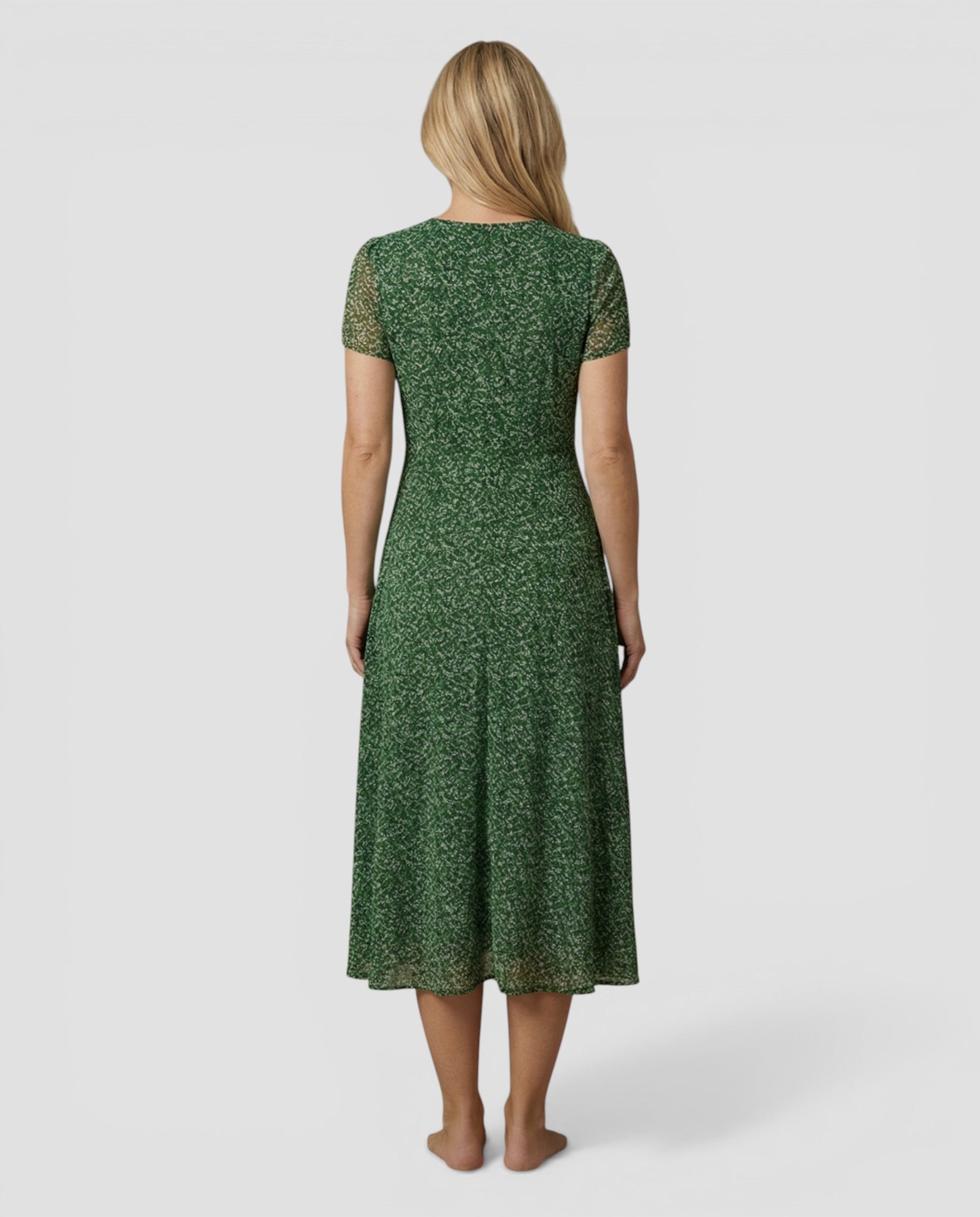 Jensen og Madsen | Dame Let Sommer Midi Kjole Åndbar Kort Ærmet