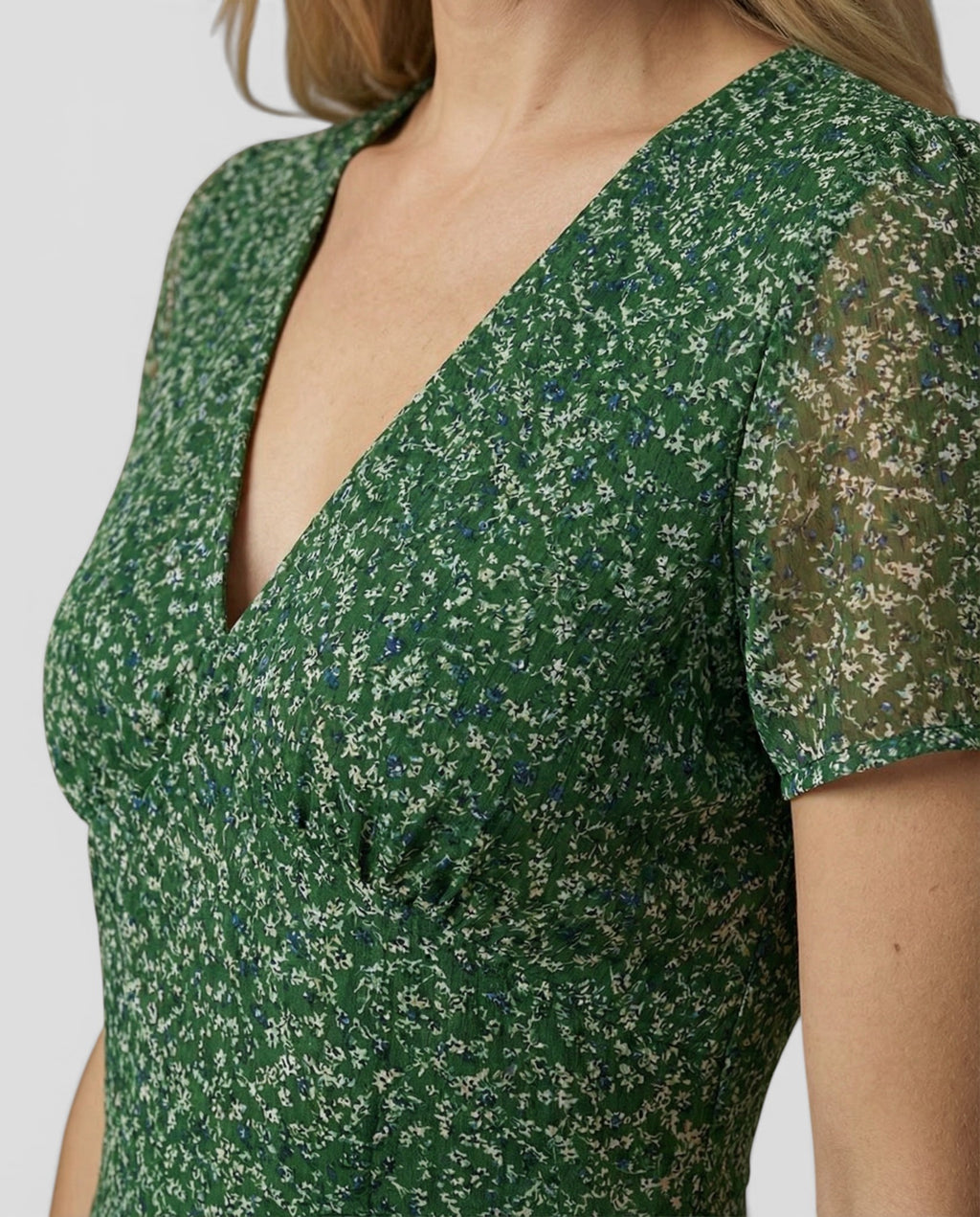 Jensen og Madsen | Dame Let Sommer Midi Kjole Åndbar Kort Ærmet