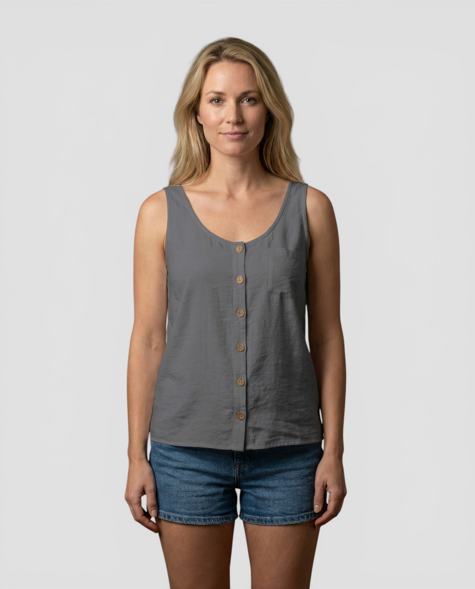 Jensen og Madsen | Dame Let Ærmeløs Top Komfortabel Løs Pasform Sommer