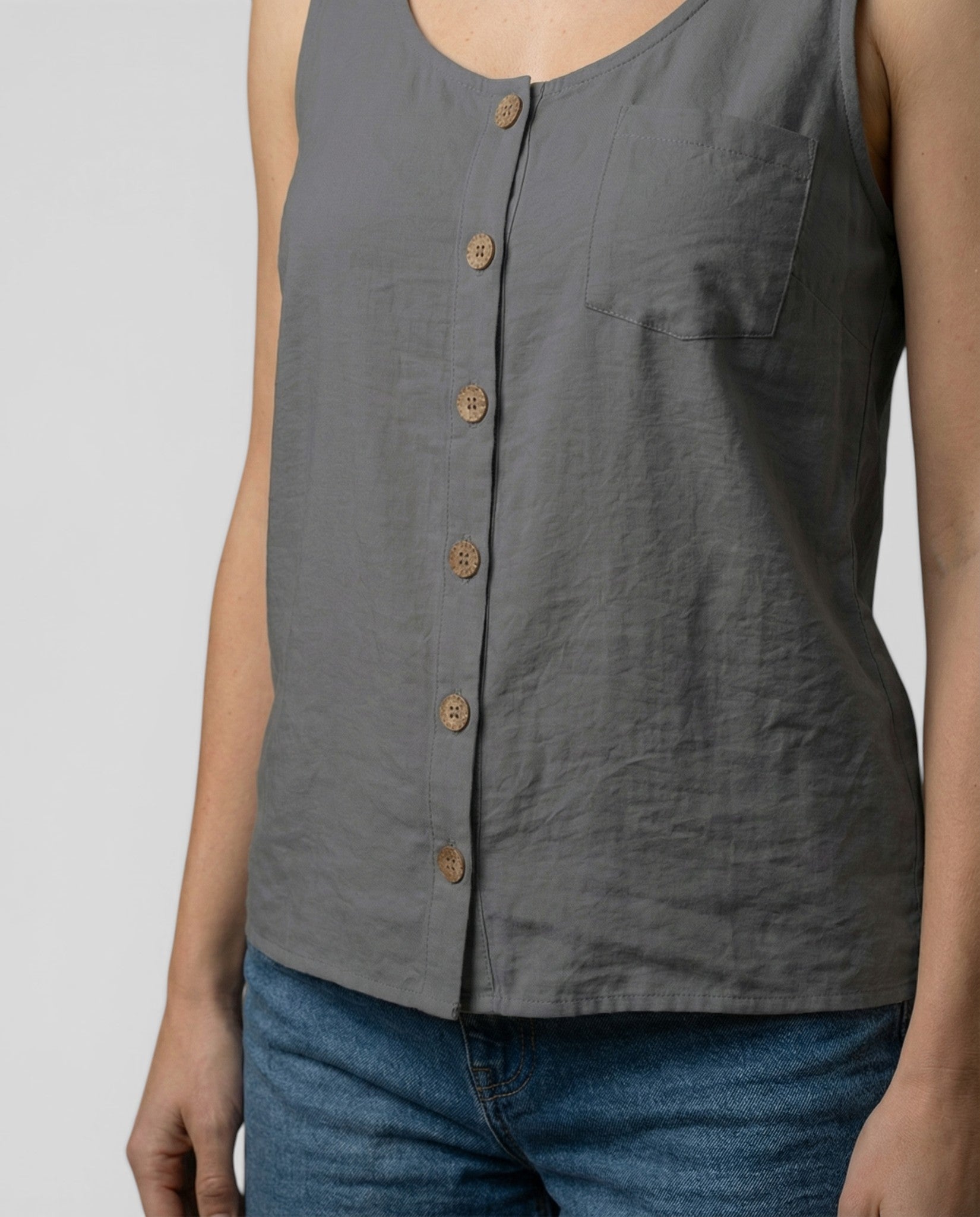 Jensen og Madsen | Dame Let Ærmeløs Top Komfortabel Løs Pasform Sommer