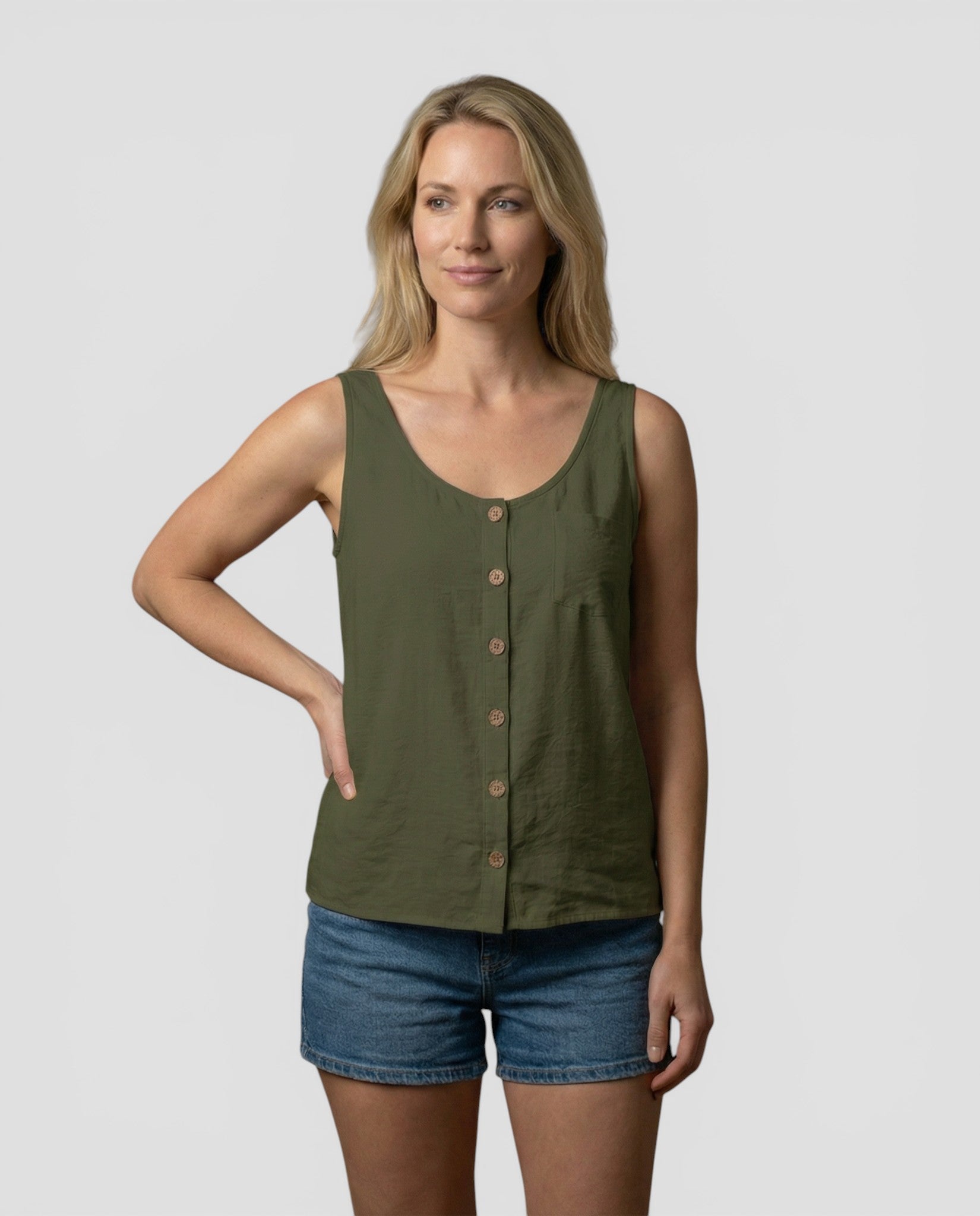 Jensen og Madsen | Dame Let Ærmeløs Top Komfortabel Løs Pasform Sommer