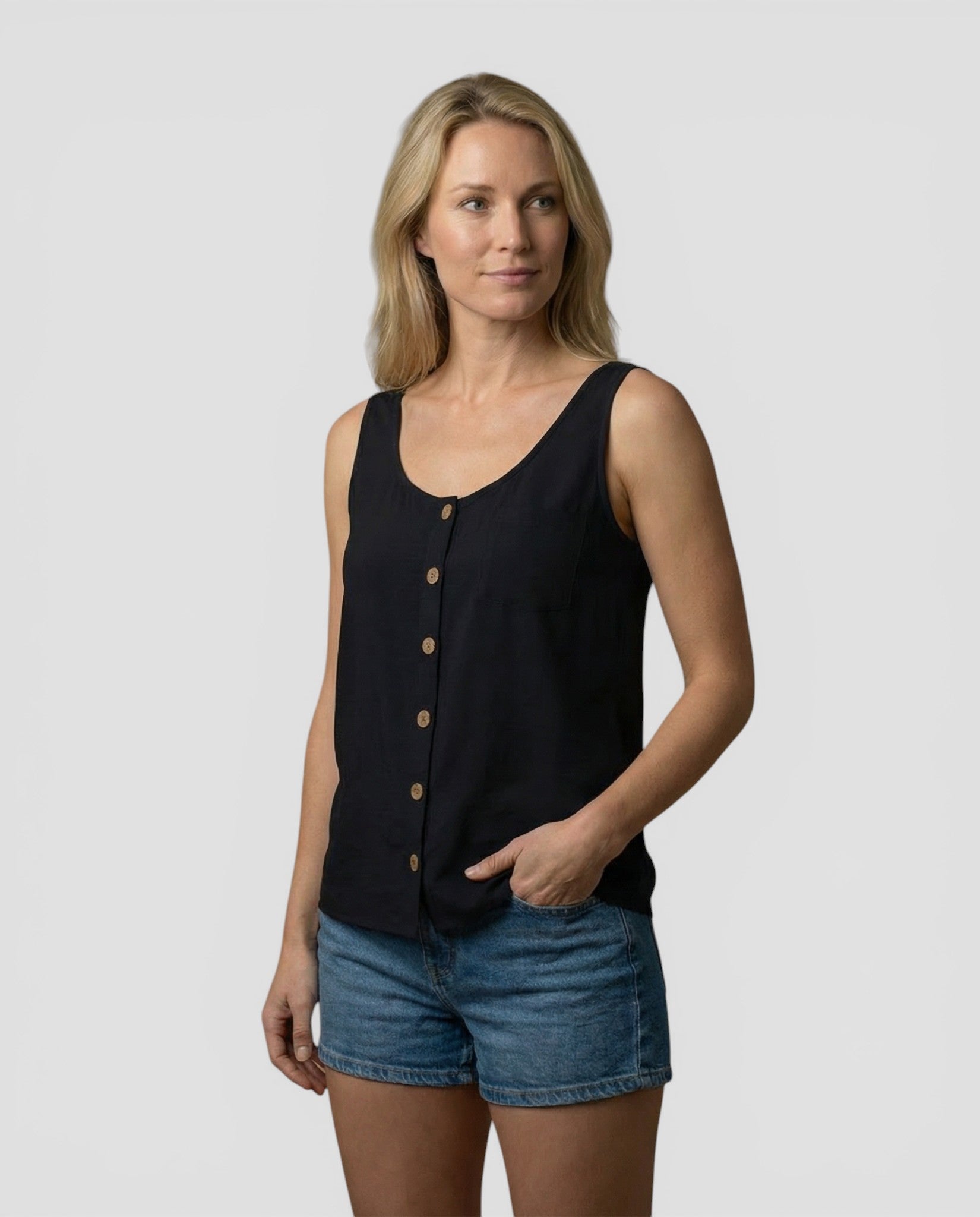 Jensen og Madsen | Dame Let Ærmeløs Top Komfortabel Løs Pasform Sommer