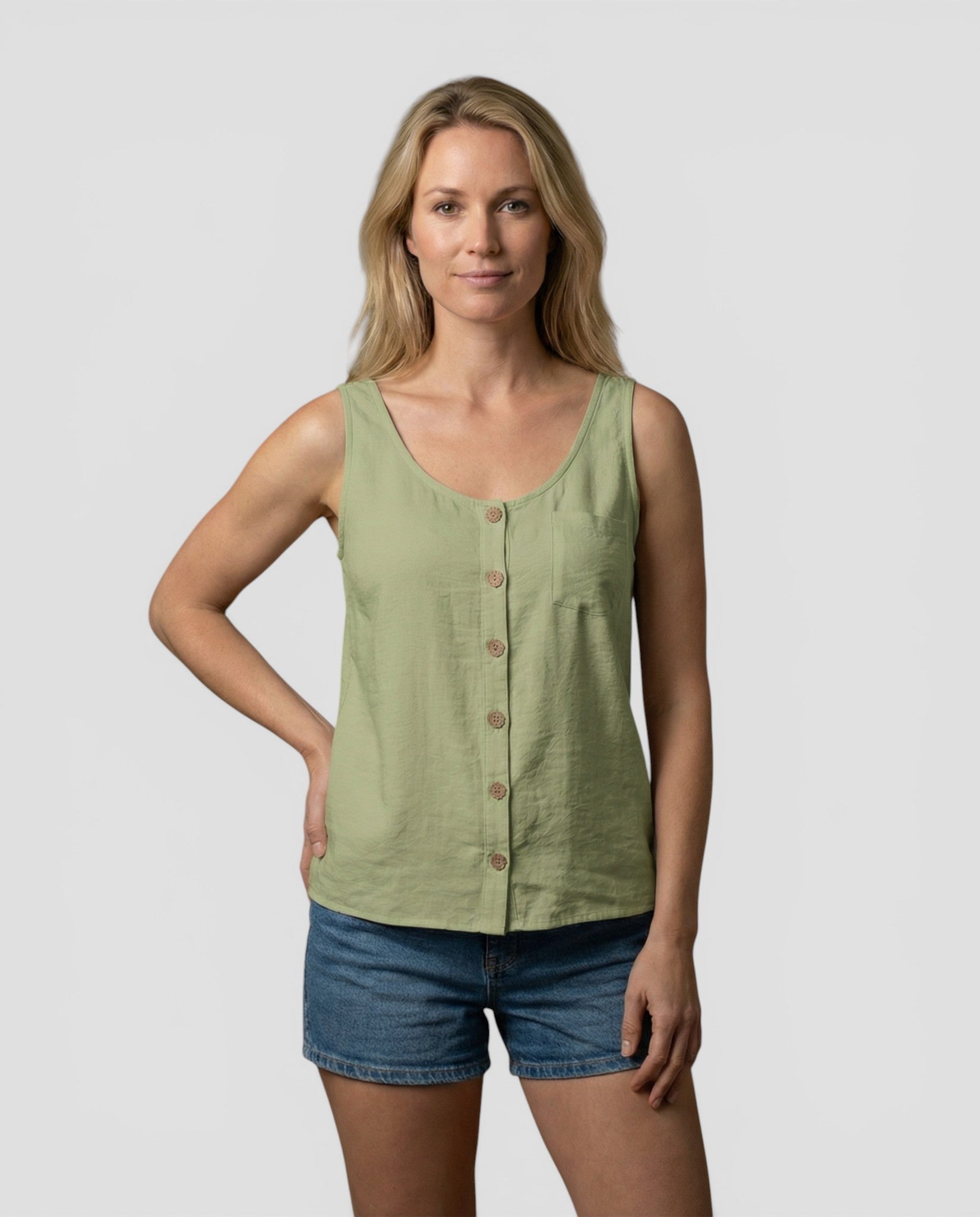 Jensen og Madsen | Dame Let Ærmeløs Top Komfortabel Løs Pasform Sommer