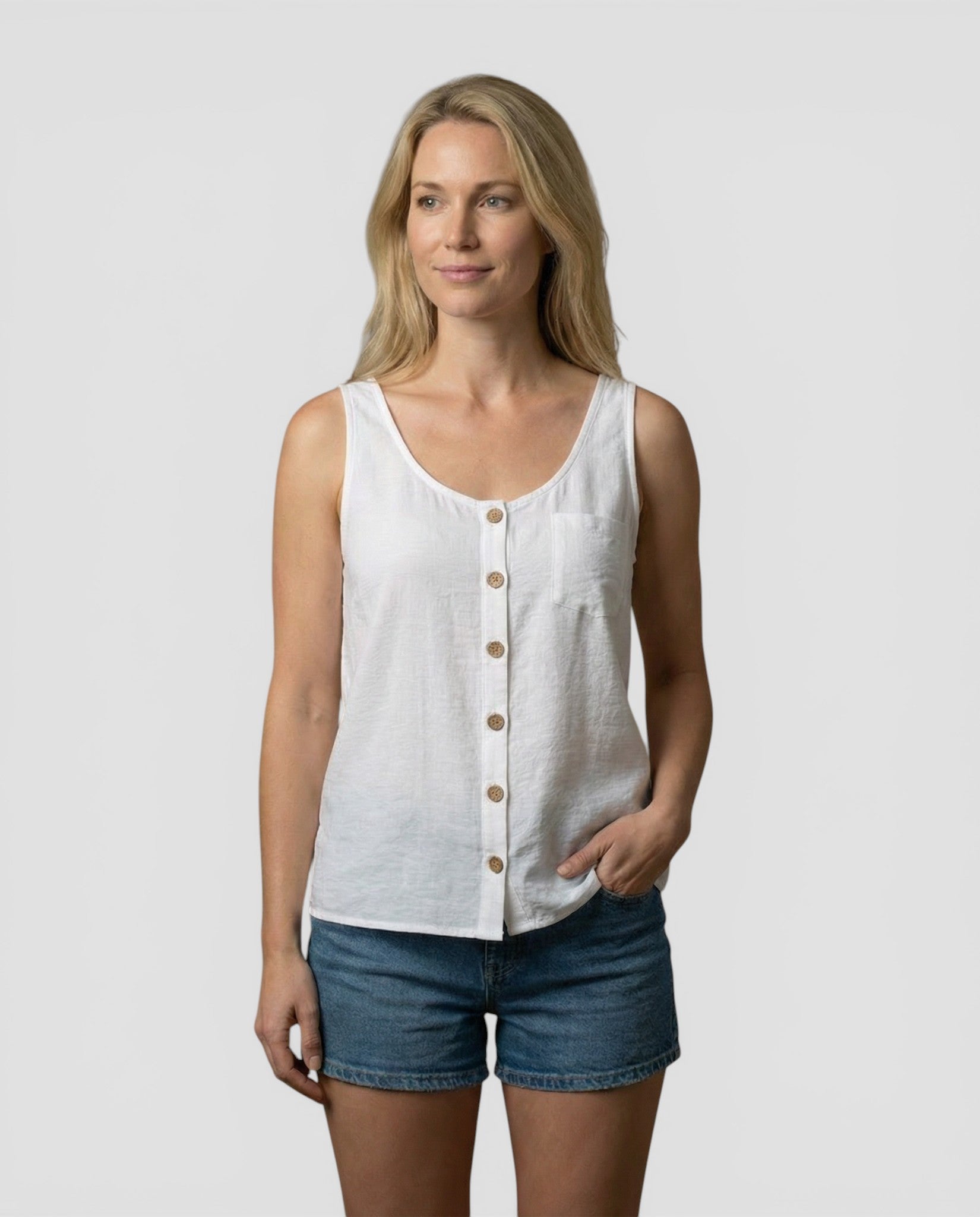 Jensen og Madsen | Dame Let Ærmeløs Top Komfortabel Løs Pasform Sommer