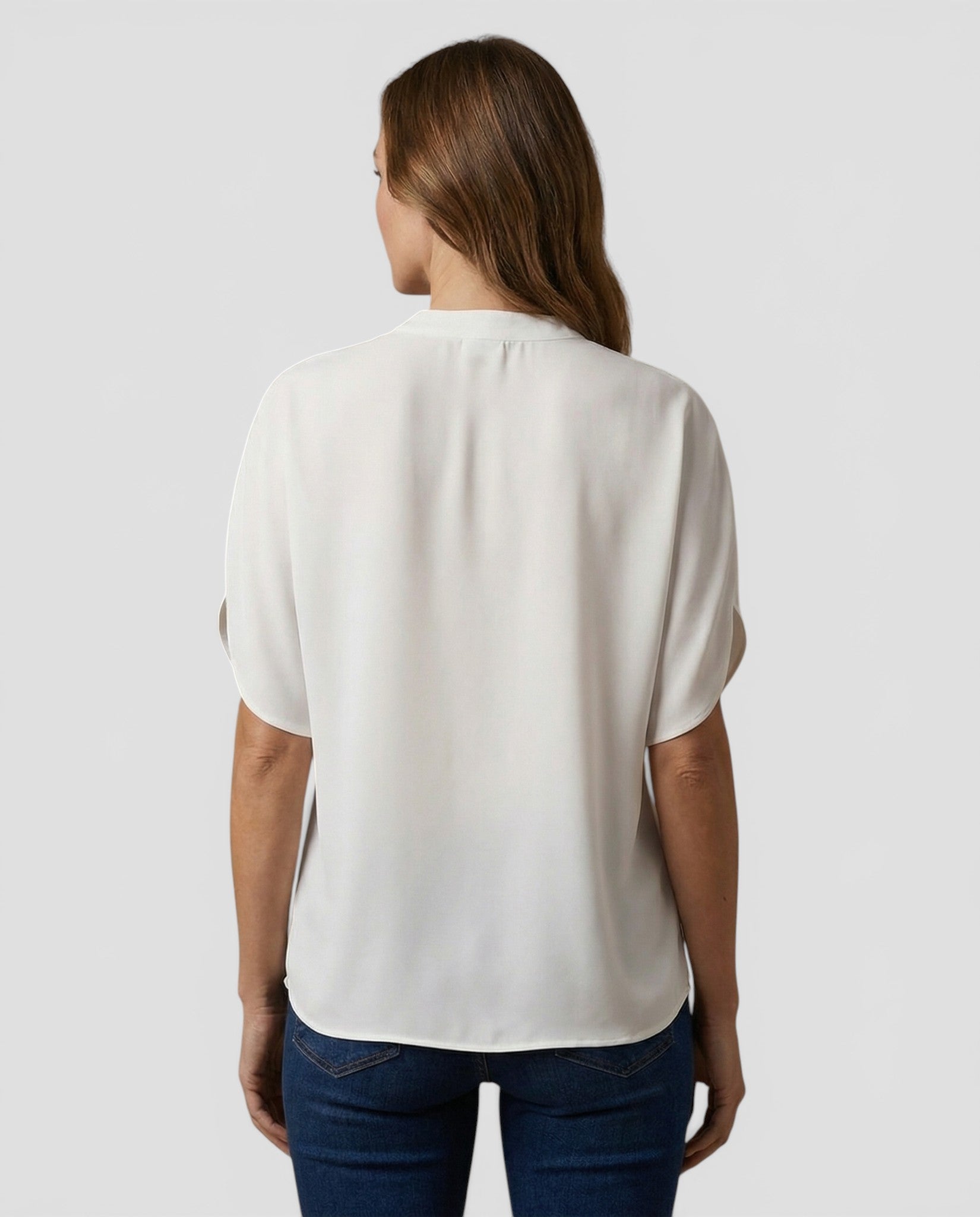 Jensen og Madsen | Dame Let Bluse V-Hals Komfortabel Løs Pasform