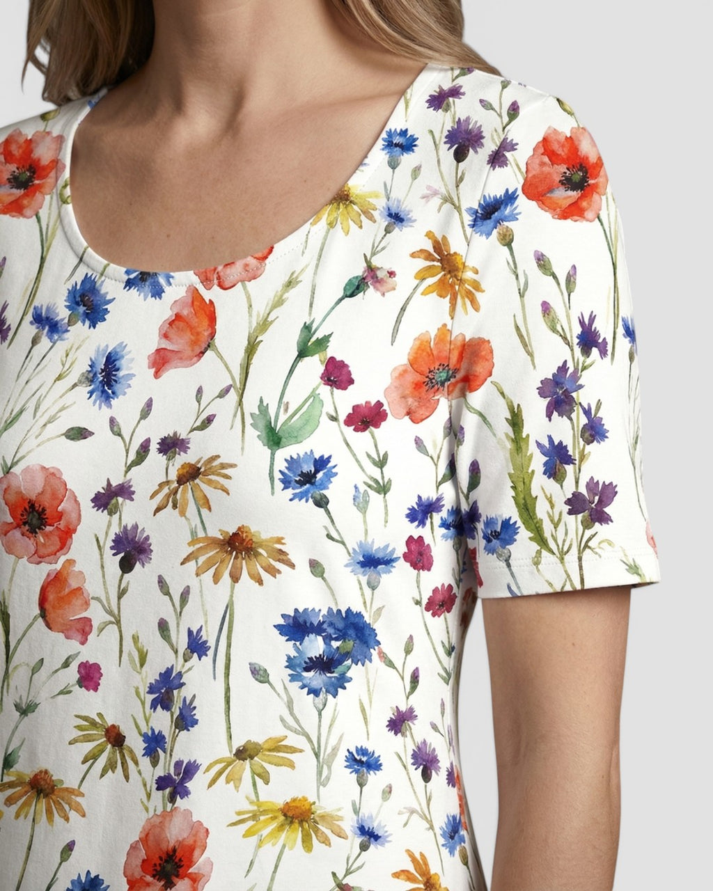 Jensen og Madsen | Dame Blomstret Sommerkjole Let og Komfortabel med Lommer