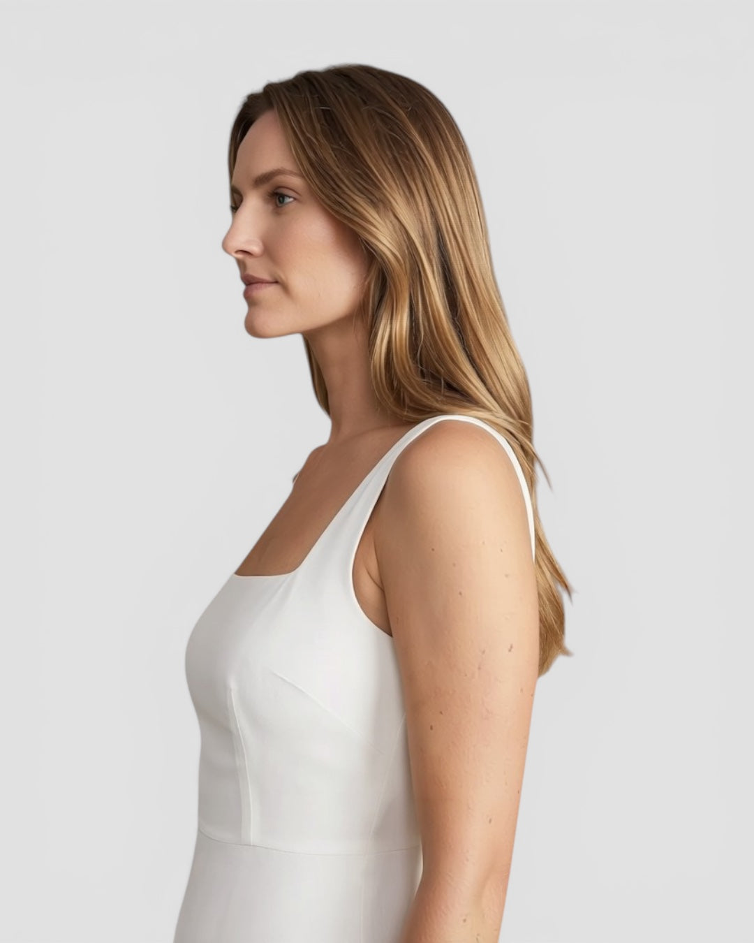 Jensen og Madsen | Dame Midi Kjole A-Linje Firkantet Hals Let og Komfortabel