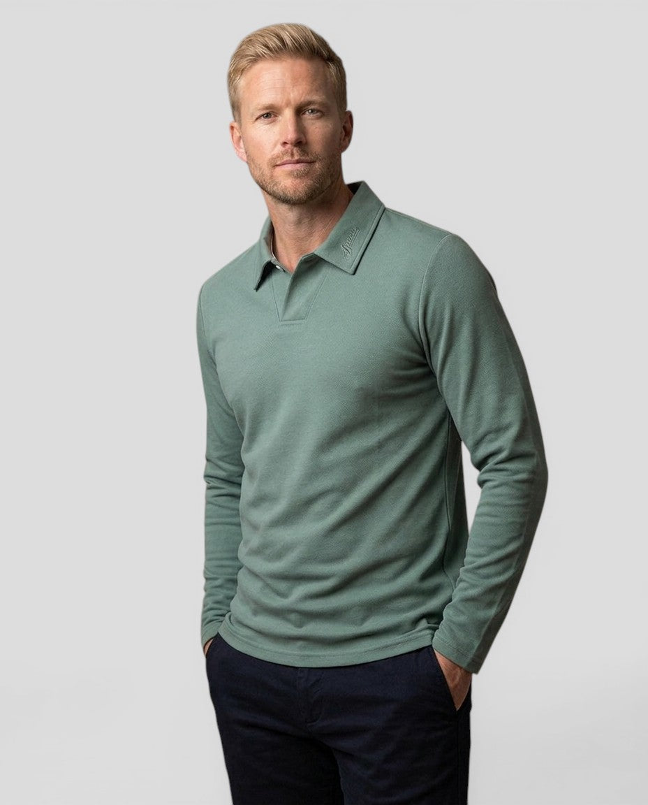 Jensen og Madsen | Herre Langærmet Polo Shirt Klassisk Komfortabel Pasform