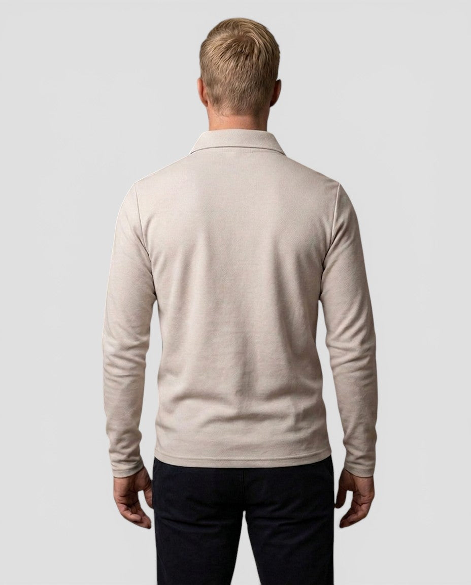 Jensen og Madsen | Herre Langærmet Polo Shirt Klassisk Komfortabel Pasform