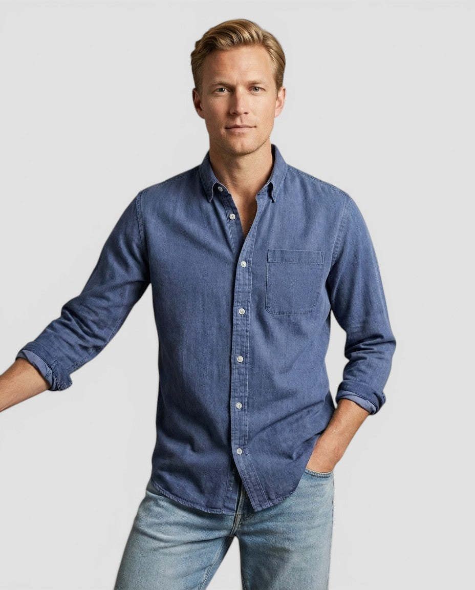 Jensen og Madsen | Herre Casual Skjorte Let og Komfortabel Afslappet Pasform
