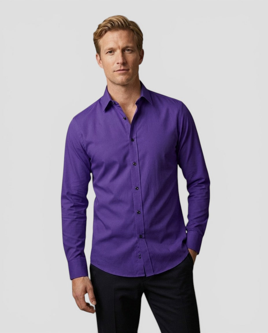 Jensen og Madsen | Herre Stretch Skjorte Komfortabel Slim Pasform