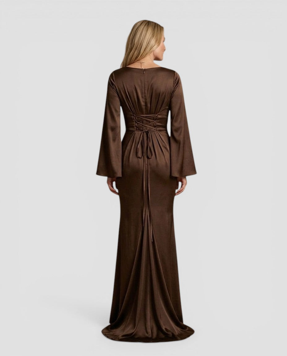 Jensen og Madsen | Dame Langærmet Maxikjole Let og Komfortabel Pasform