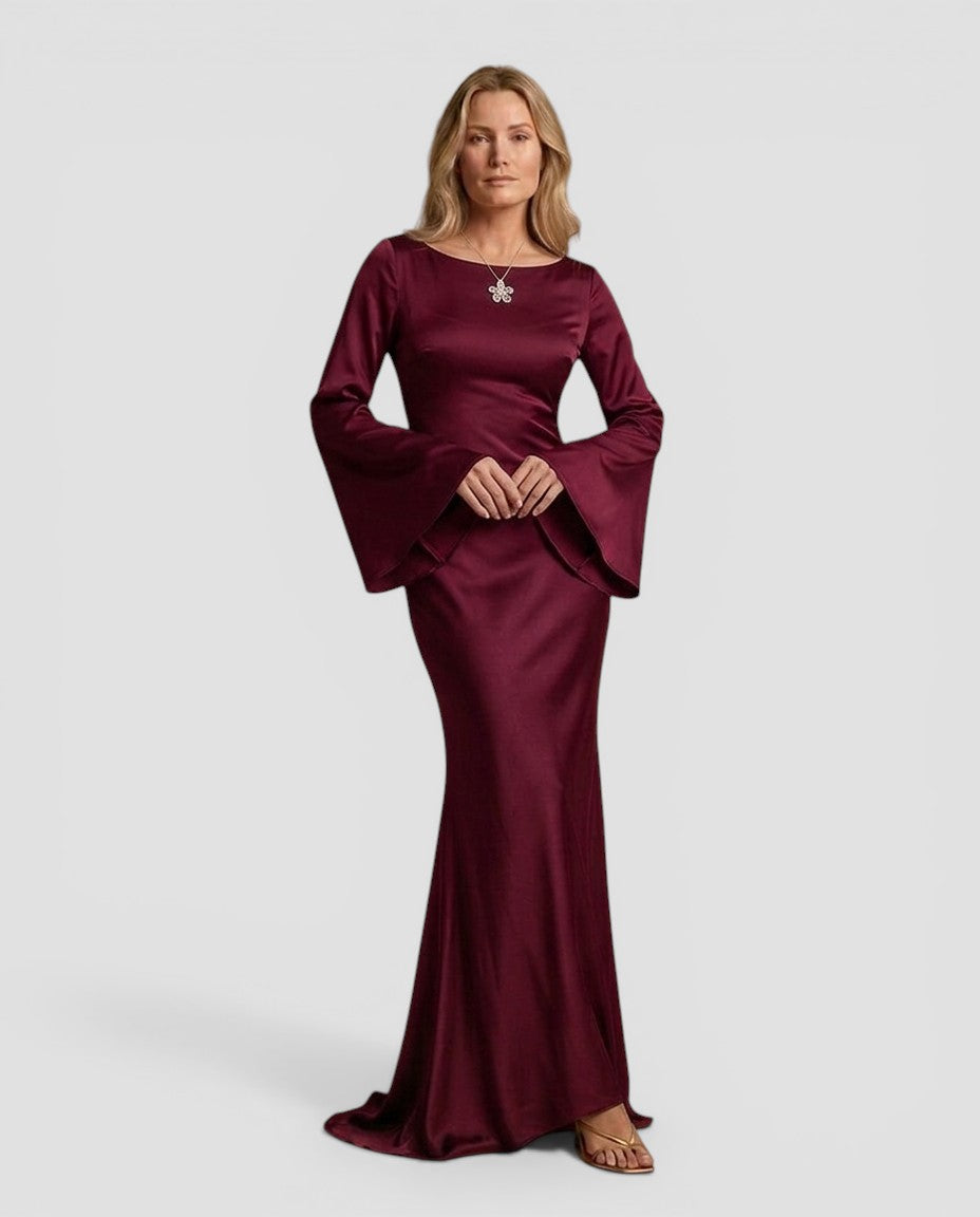 Jensen og Madsen | Dame Langærmet Maxikjole Let og Komfortabel Pasform