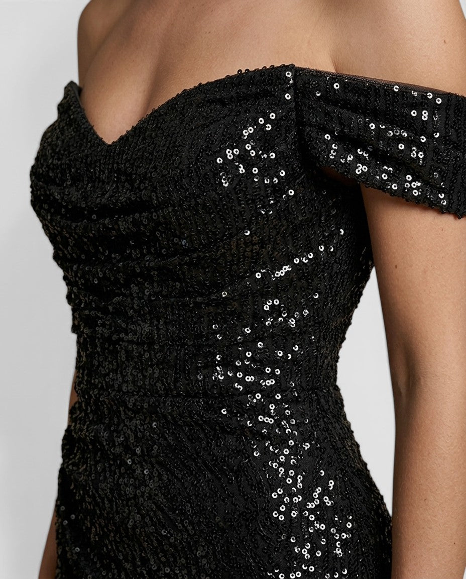 Jensen og Madsen | Dame Lang Aftenkjole med Slids Elegant Fest Pasform