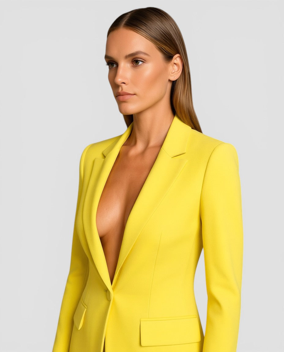 Jensen og Madsen | Dame Blazer Sæt med Bukser Elegant Pasform Kontor Brug