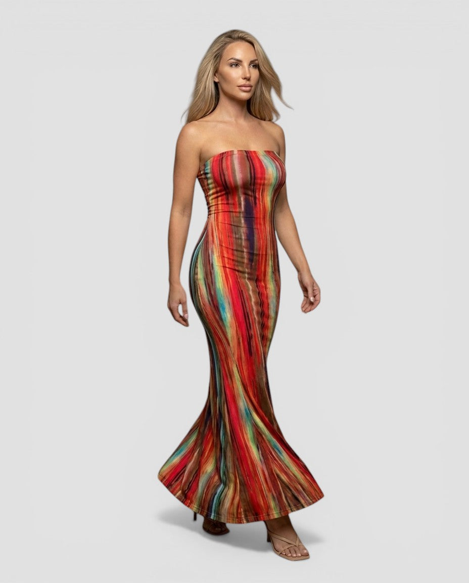 Jensen og Madsen | Dame Maxi Kjole med Stropper Elegant Sommerkjole