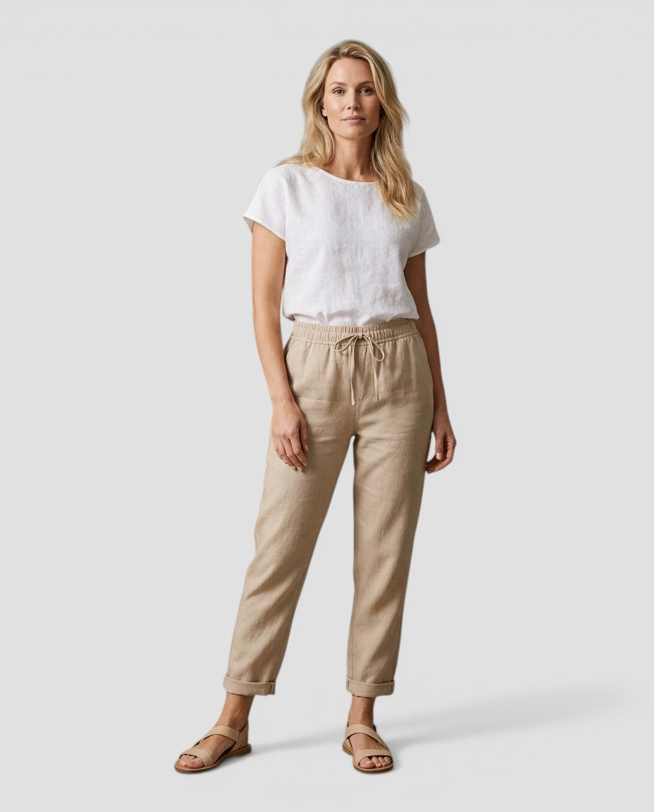 Jensen og Madsen | Dame Bukser med Elastisk Talje Afslappet Pasform