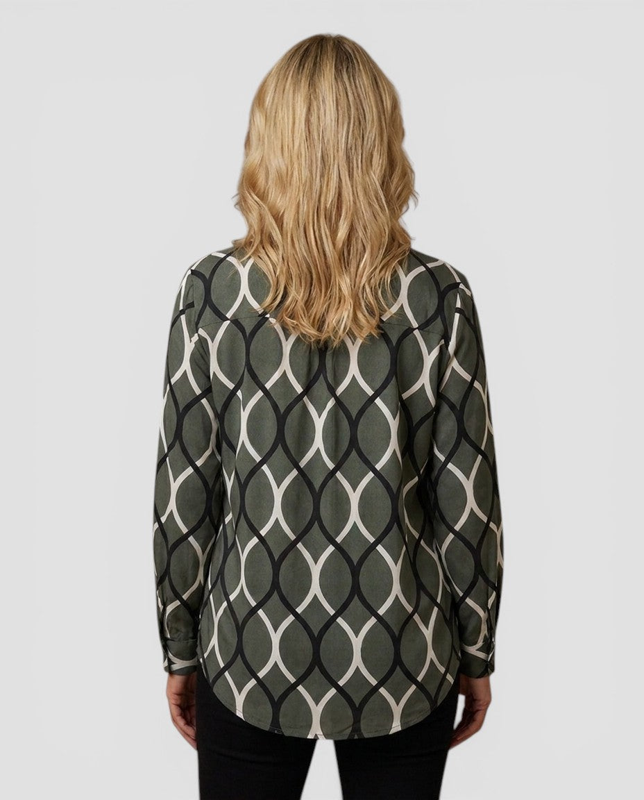 Jensen og Madsen | Bluser til Damer med Langt Ærme Elegant Mønster