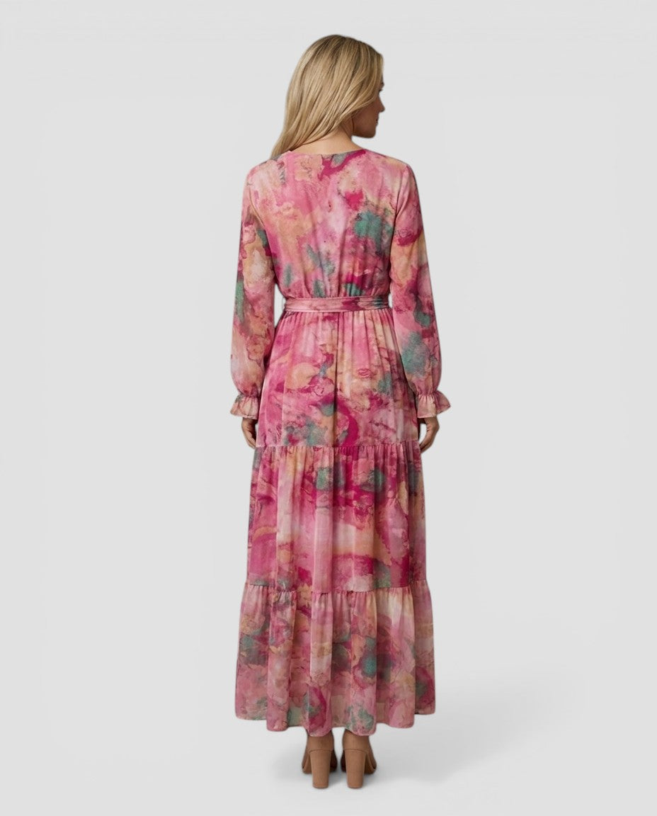 Jensen og Madsen | Dame Kjole med Blomsterprint til Bryllup og Fest