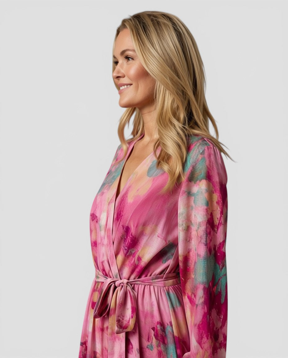 Jensen og Madsen | Dame Kjole med Blomsterprint til Bryllup og Fest