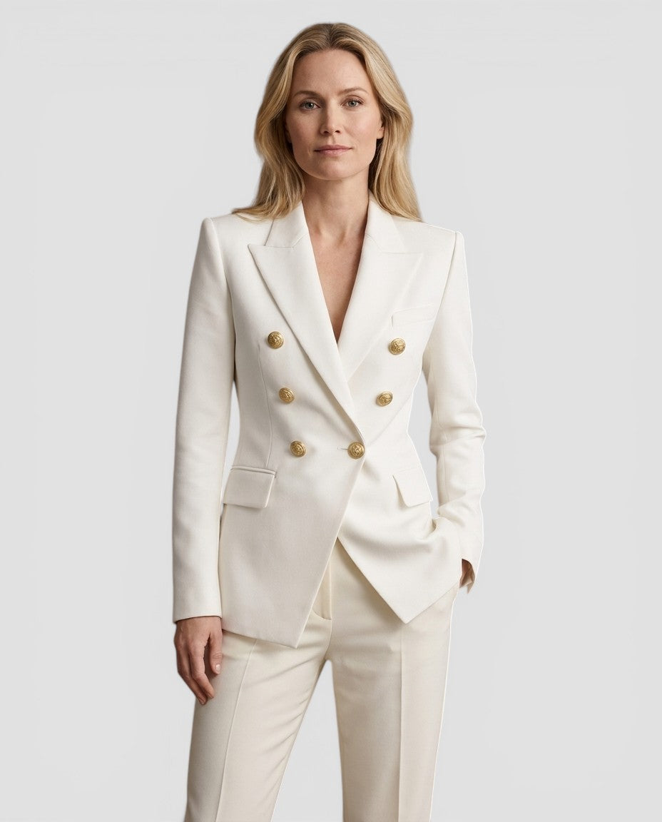Jensen og Madsen | Dame Blazer Jakke Dobbeltknappet Elegant Pasform
