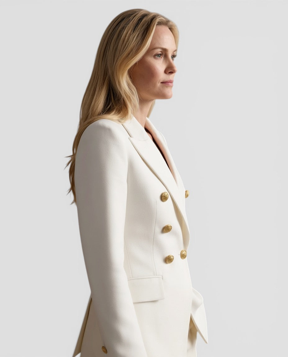 Jensen og Madsen | Dame Blazer Jakke Dobbeltknappet Elegant Pasform