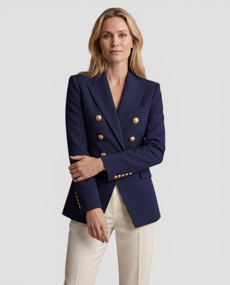 Jensen og Madsen | Dame Blazer Jakke Dobbeltknappet Elegant Pasform