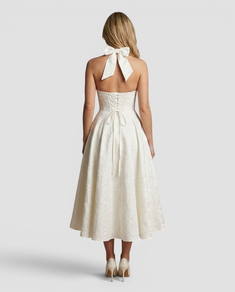Jensen og Madsen | Dame Midi Kjole Ærmeløs A-linje Elegant