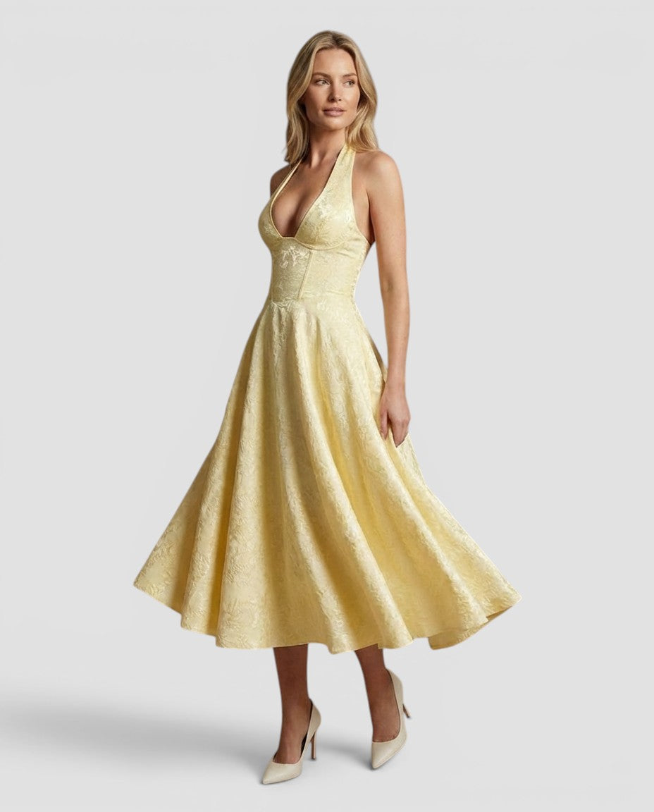 Jensen og Madsen | Dame Midi Kjole Ærmeløs A-linje Elegant