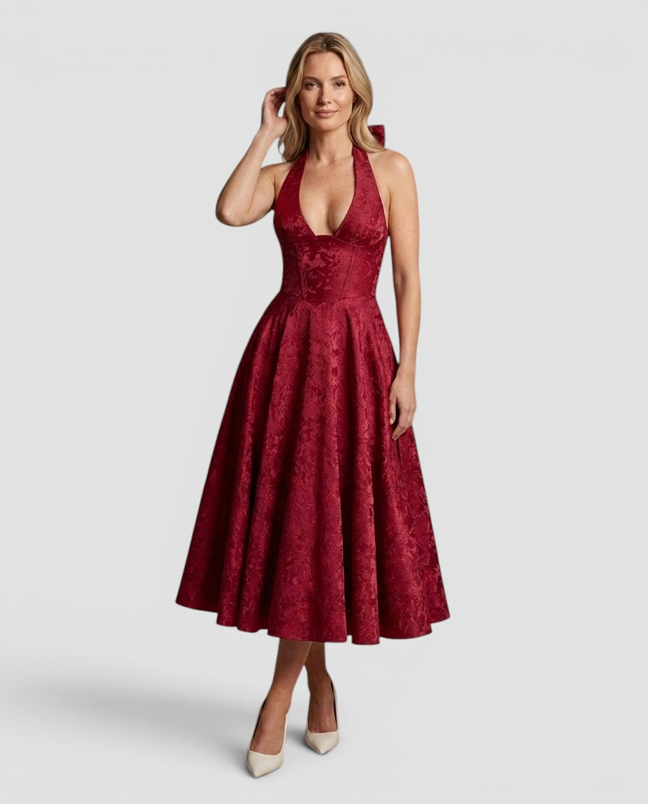 Jensen og Madsen | Dame Midi Kjole Ærmeløs A-linje Elegant