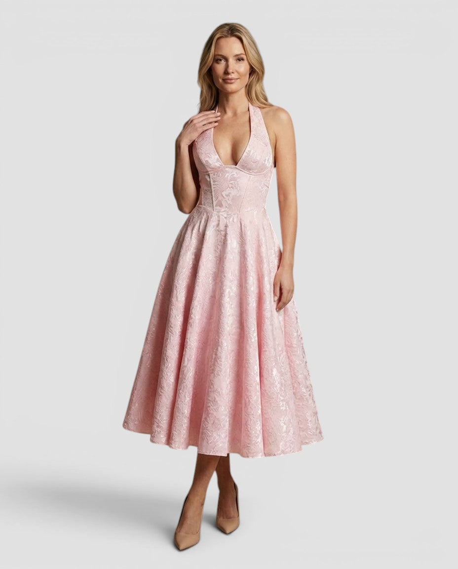 Jensen og Madsen | Dame Midi Kjole Ærmeløs A-linje Elegant