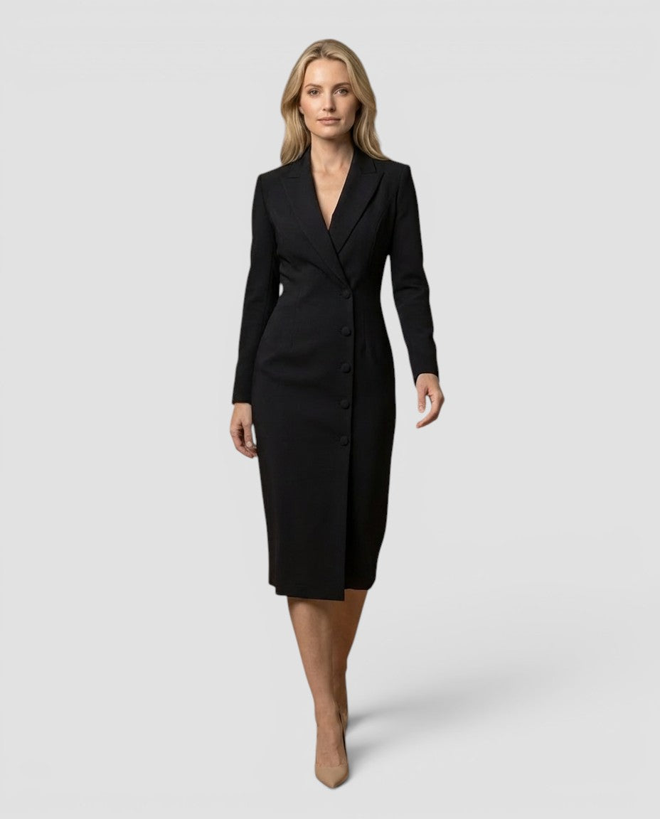 Jensen og Madsen | Dame Gallakjole med Revers Midi Elegant Pasform