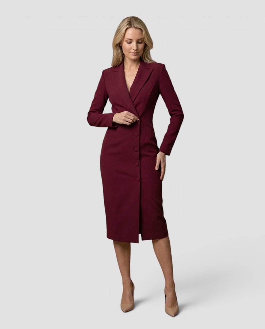 Jensen og Madsen | Dame Gallakjole med Revers Midi Elegant Pasform