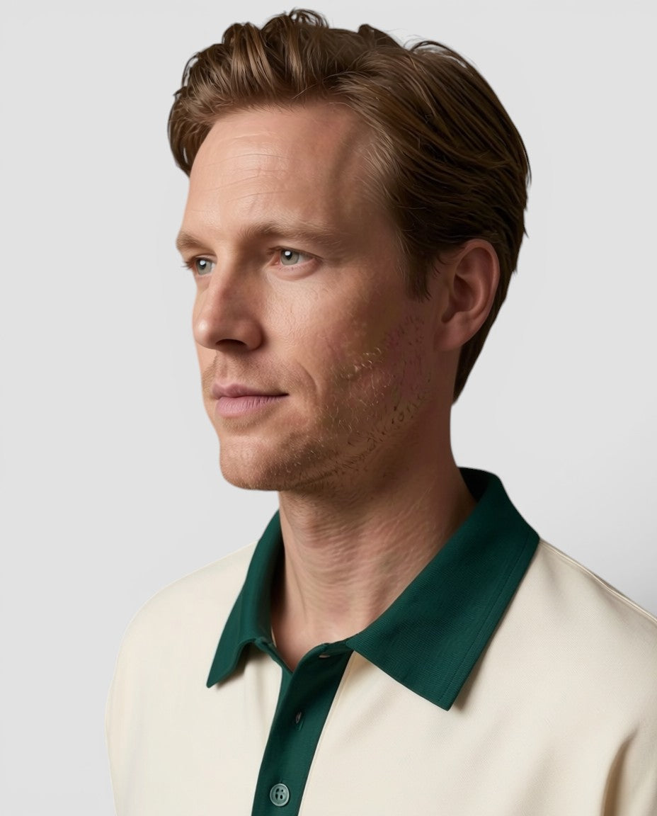 Jensen og Madsen | Herre Polo Shirt Kontrastkrave Korte Ærmer