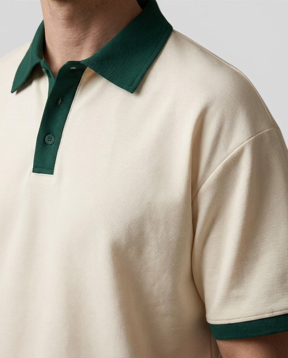 Jensen og Madsen | Herre Polo Shirt Kontrastkrave Korte Ærmer