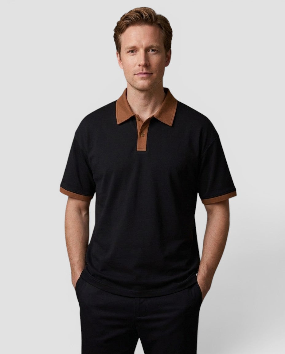 Jensen og Madsen | Herre Polo Shirt Kontrastkrave Korte Ærmer