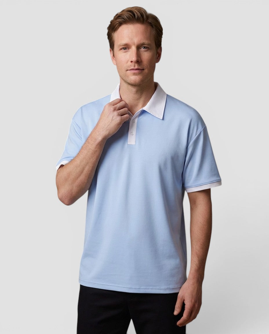 Jensen og Madsen | Herre Polo Shirt Kontrastkrave Korte Ærmer