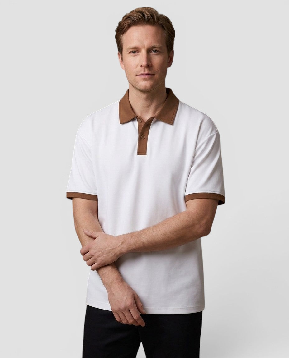 Jensen og Madsen | Herre Polo Shirt Kontrastkrave Korte Ærmer