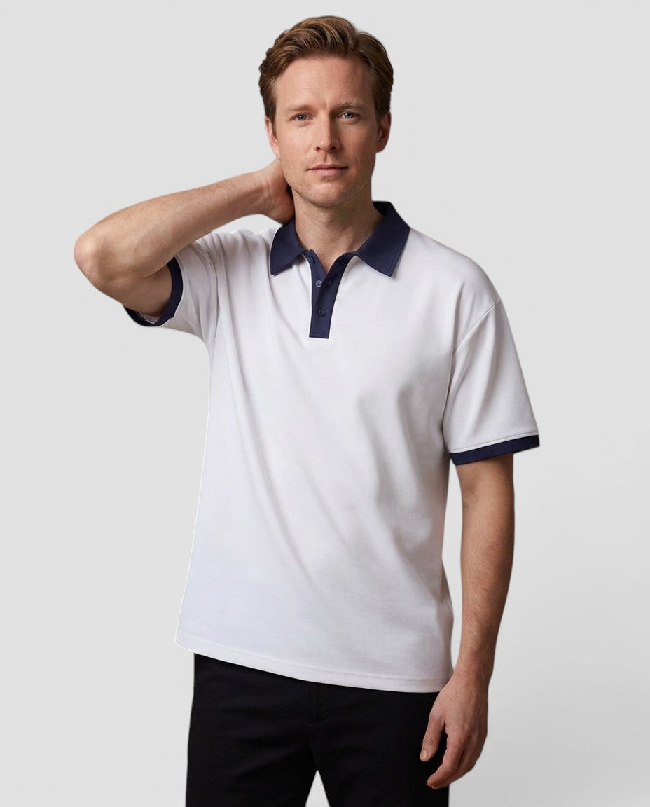 Jensen og Madsen | Herre Polo Shirt Kontrastkrave Korte Ærmer