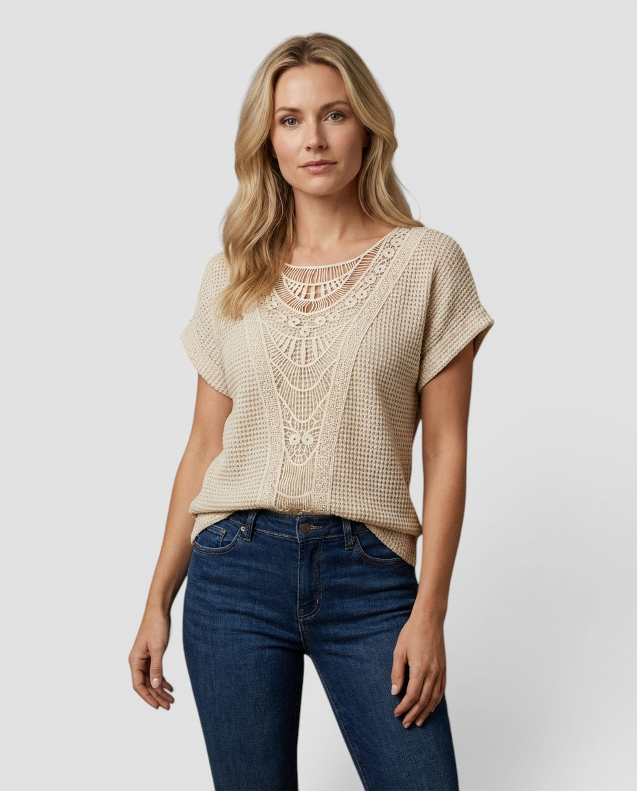 Jensen og Madsen | Dame Bluse Elegant Ibiza Stil Til Fest og Fritid