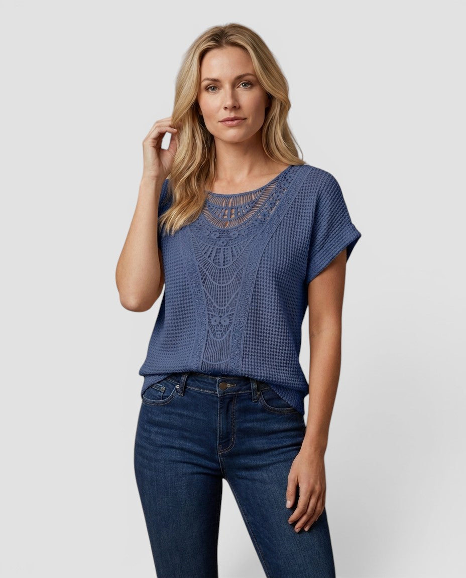 Jensen og Madsen | Dame Bluse Elegant Ibiza Stil Til Fest og Fritid