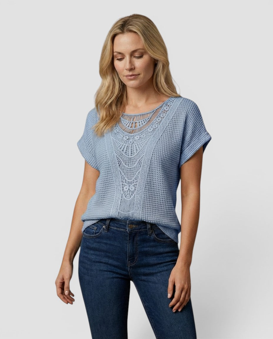 Jensen og Madsen | Dame Bluse Elegant Ibiza Stil Til Fest og Fritid